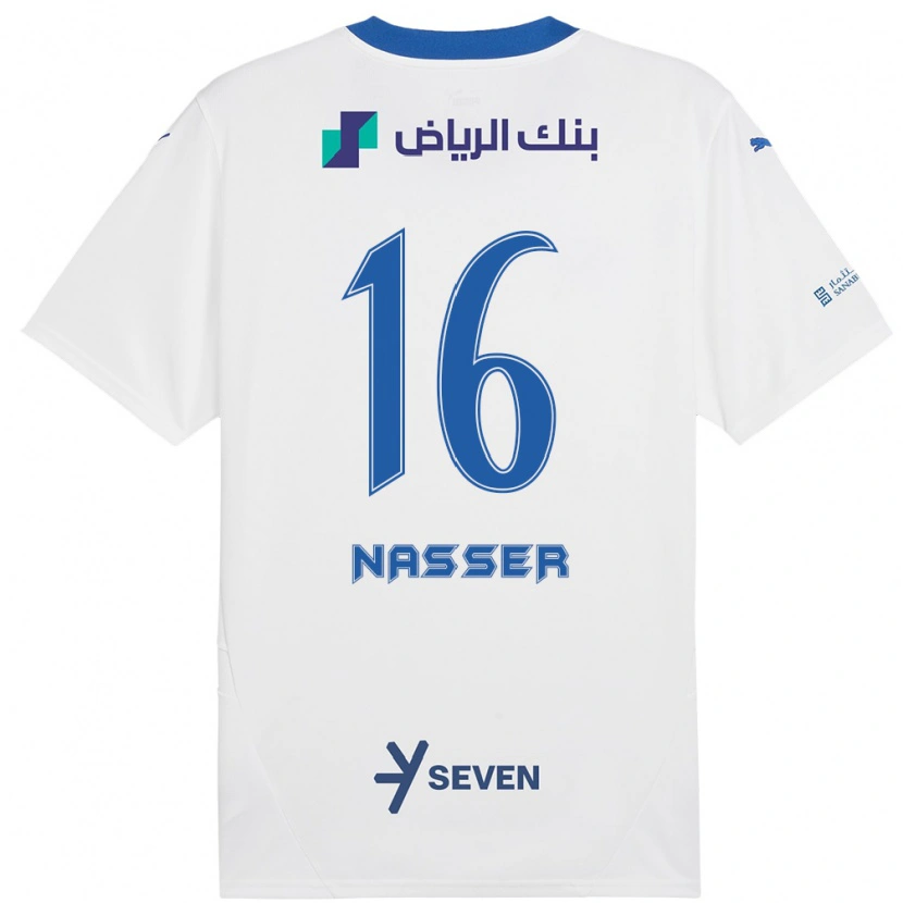 Danxen Kinder Nasser Al-Dawsari #16 Weiß Blau Auswärtstrikot Trikot 2024/25 T-Shirt