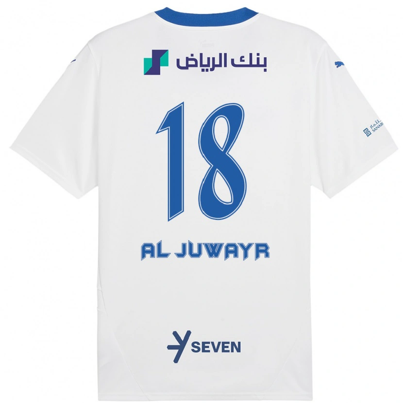 Danxen Kinder Musab Al-Juwayr #18 Weiß Blau Auswärtstrikot Trikot 2024/25 T-Shirt