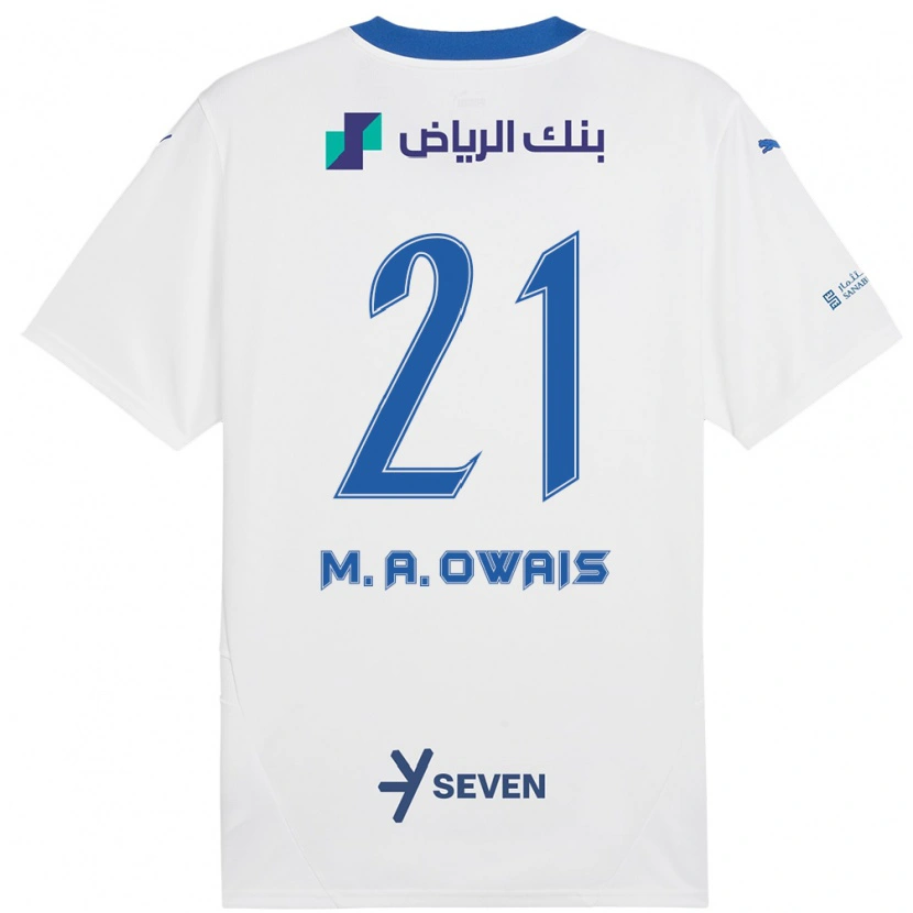 Danxen Kinder Mohammed Al-Owais #21 Weiß Blau Auswärtstrikot Trikot 2024/25 T-Shirt