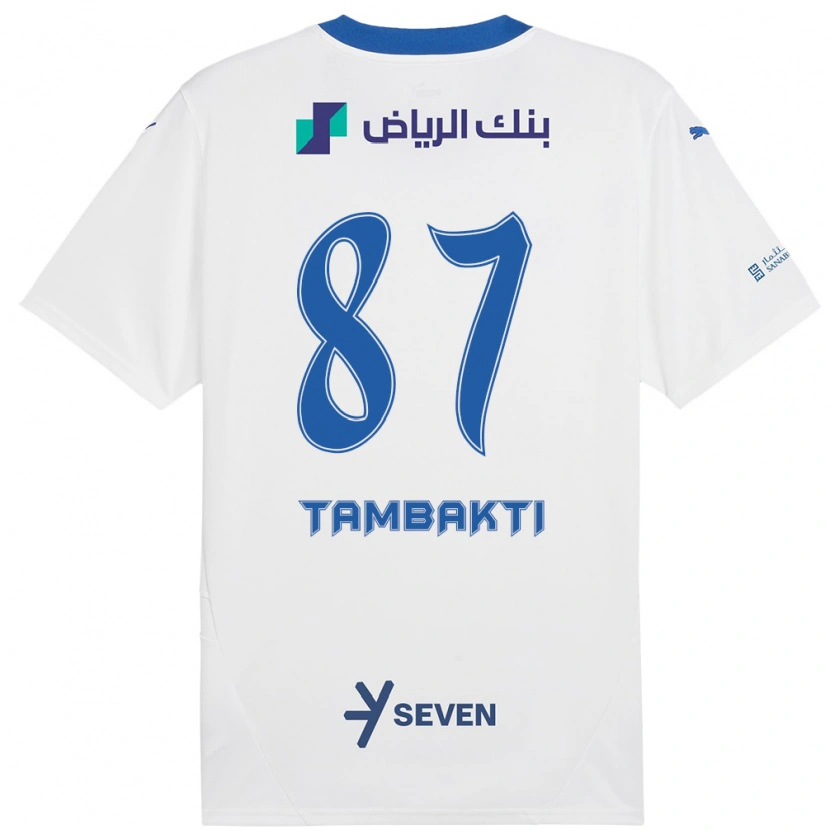 Danxen Kinder Hassan Tambakti #87 Weiß Blau Auswärtstrikot Trikot 2024/25 T-Shirt