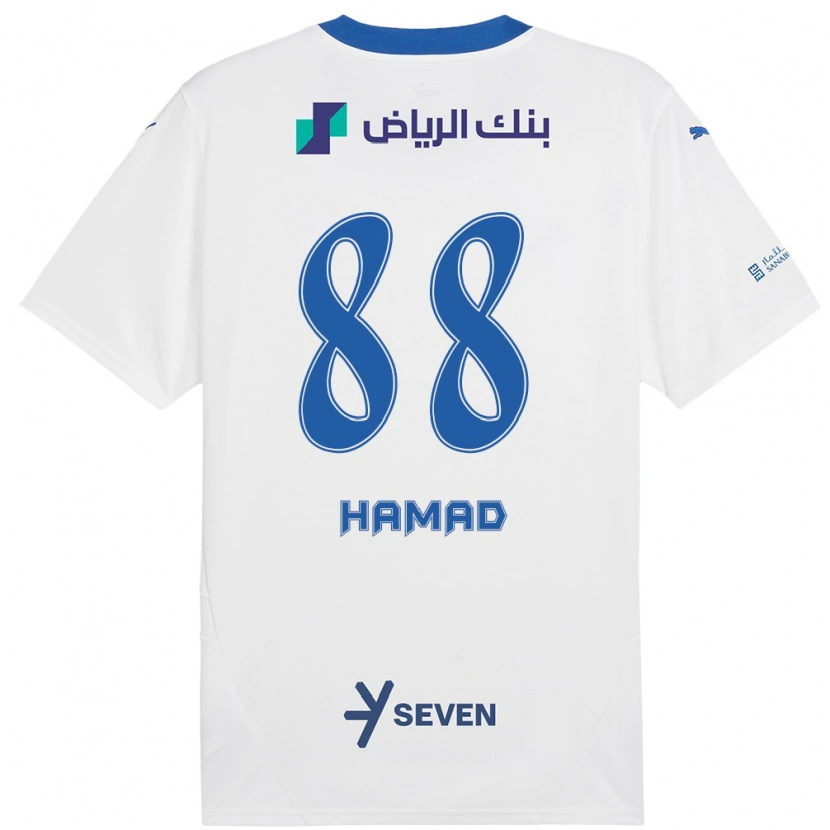 Danxen Kinder Hamad Al-Yami #88 Weiß Blau Auswärtstrikot Trikot 2024/25 T-Shirt