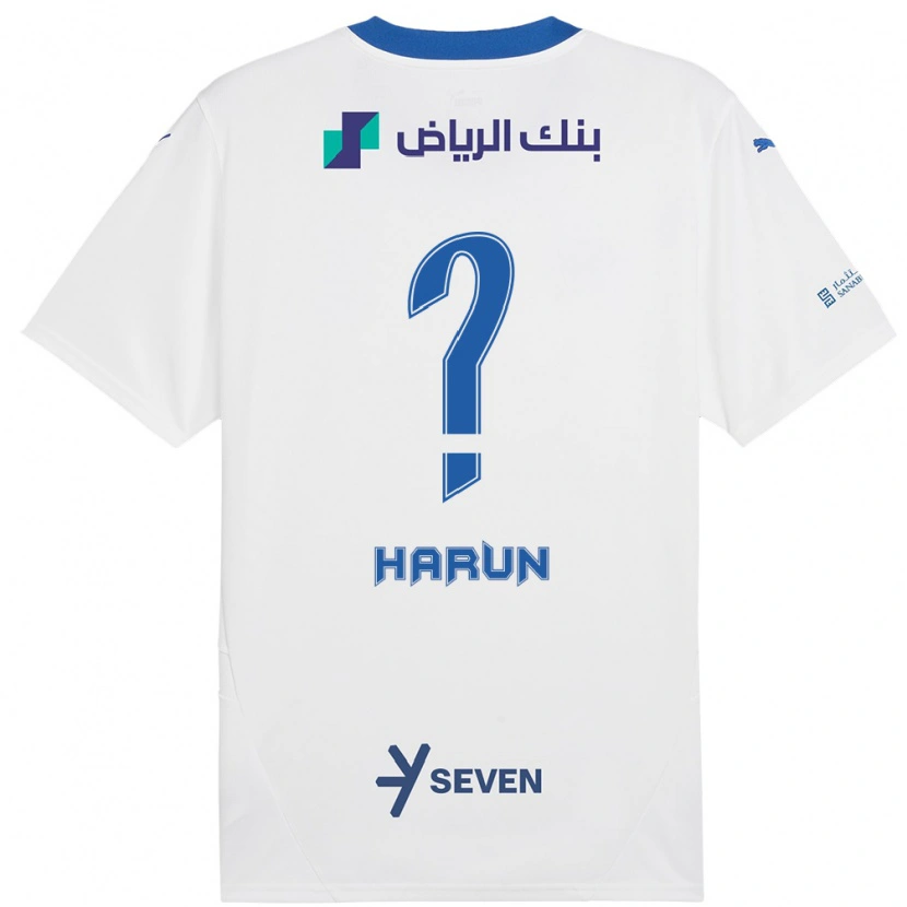 Danxen Kinder Saud Harun #0 Weiß Blau Auswärtstrikot Trikot 2024/25 T-Shirt