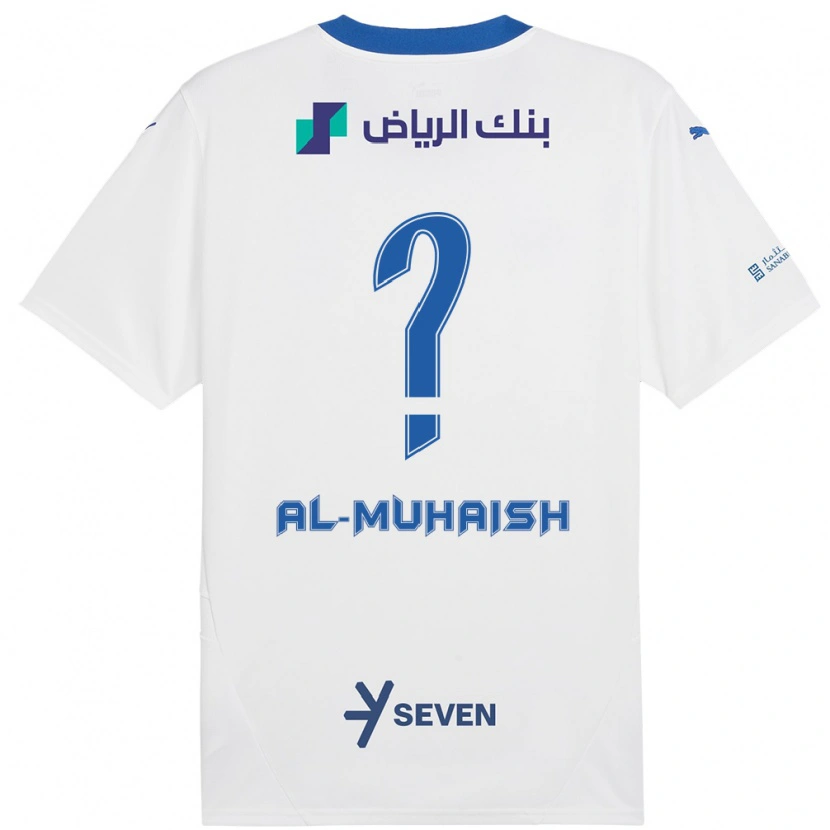 Danxen Kinder Mohammed Al-Muhaish #0 Weiß Blau Auswärtstrikot Trikot 2024/25 T-Shirt