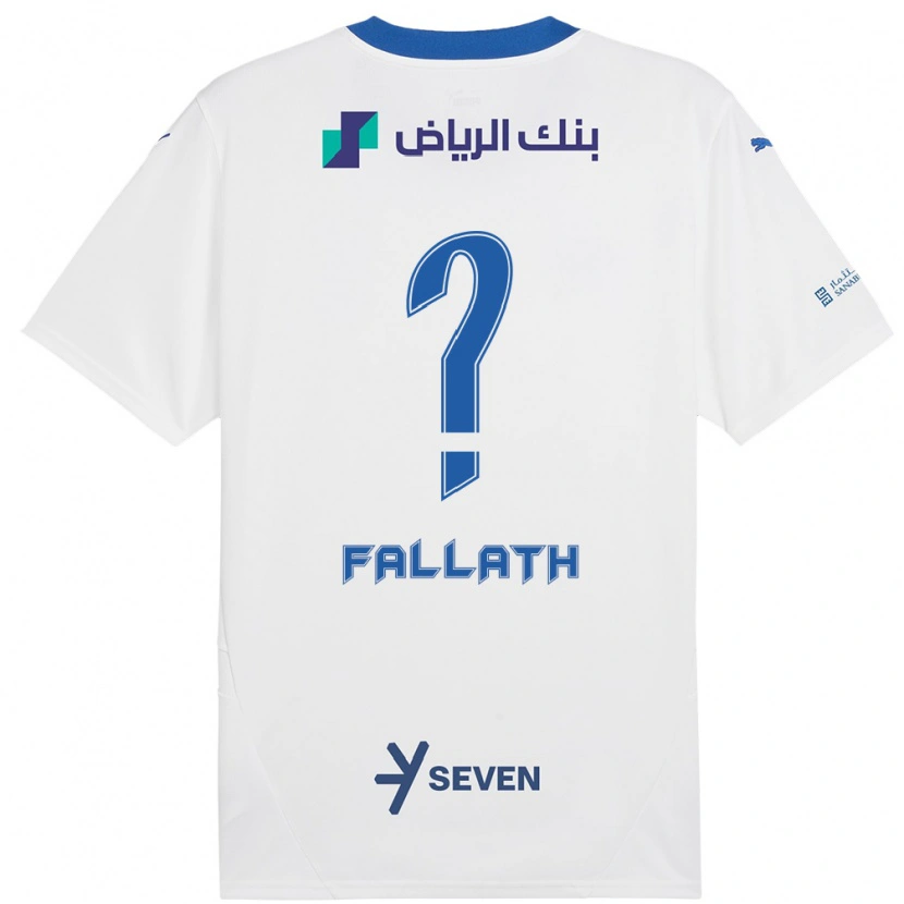 Danxen Kinder Fahad Fallath #0 Weiß Blau Auswärtstrikot Trikot 2024/25 T-Shirt