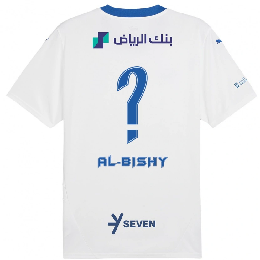 Danxen Kinder Bder Abdulaziz Al-Bishy #0 Weiß Blau Auswärtstrikot Trikot 2024/25 T-Shirt