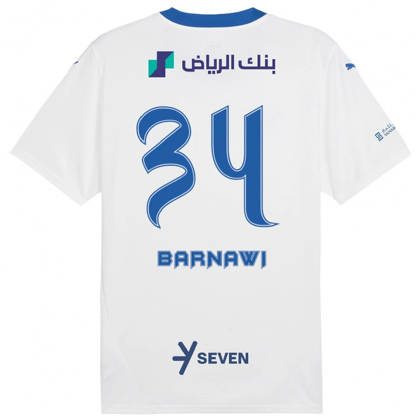 Danxen Kinder Saleh Barnawi #34 Weiß Blau Auswärtstrikot Trikot 2024/25 T-Shirt