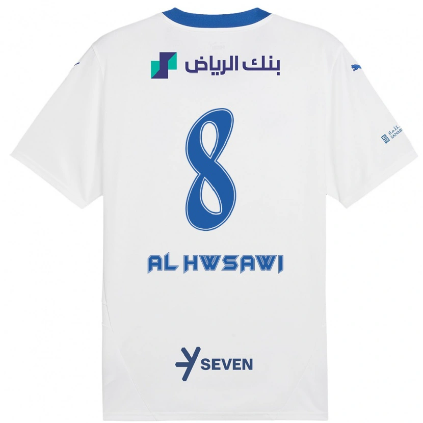 Danxen Kinder Al Bandari Al-Hwsawi #8 Weiß Blau Auswärtstrikot Trikot 2024/25 T-Shirt