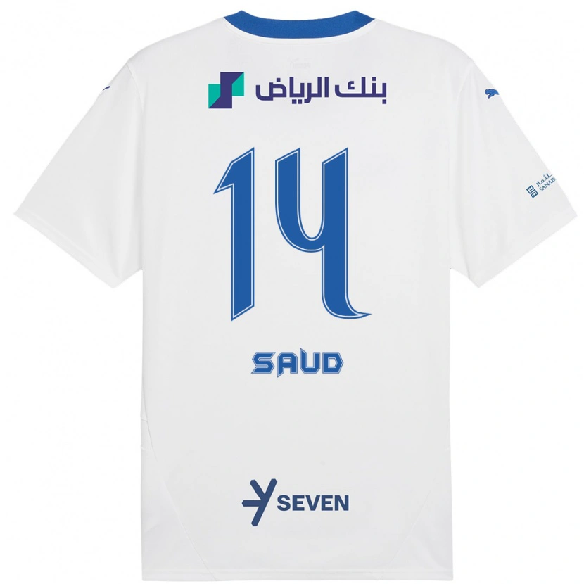 Danxen Kinder Nouf Saud #14 Weiß Blau Auswärtstrikot Trikot 2024/25 T-Shirt