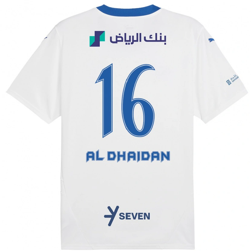 Danxen Kinder Nadia Al-Dhaidan #16 Weiß Blau Auswärtstrikot Trikot 2024/25 T-Shirt