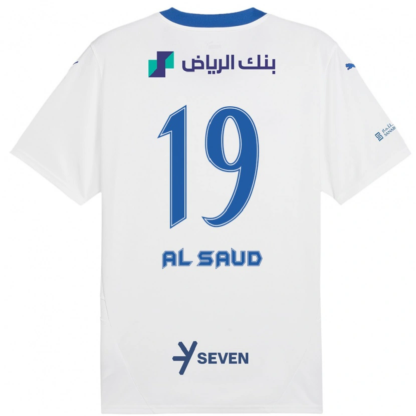 Danxen Kinder Manal Al Saud #19 Weiß Blau Auswärtstrikot Trikot 2024/25 T-Shirt