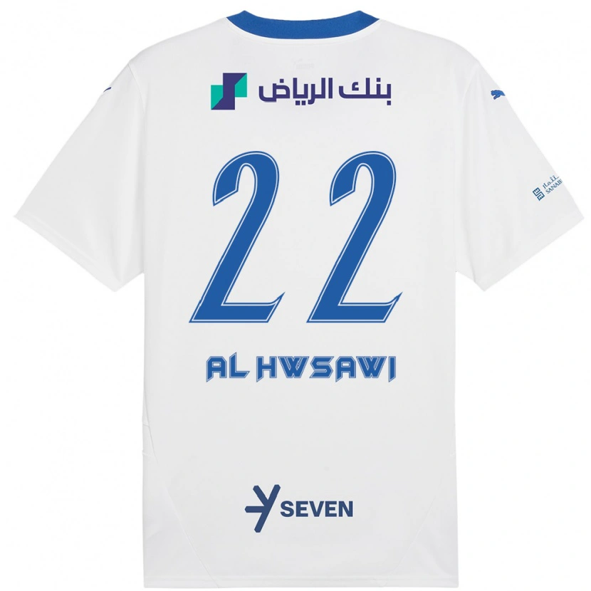 Danxen Kinder Shorouq Al-Hwsawi #22 Weiß Blau Auswärtstrikot Trikot 2024/25 T-Shirt