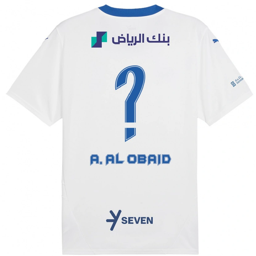 Danxen Kinder Abdulrahman Al-Obaid #0 Weiß Blau Auswärtstrikot Trikot 2024/25 T-Shirt