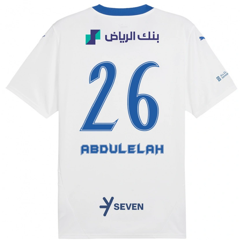 Danxen Kinder Abdulelah Al-Malki #26 Weiß Blau Auswärtstrikot Trikot 2024/25 T-Shirt