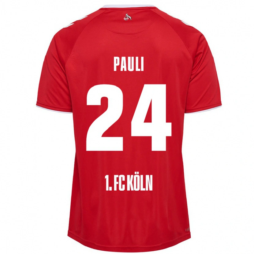 Danxen Kinder Julian Pauli #24 Rot Weiß Auswärtstrikot Trikot 2024/25 T-Shirt