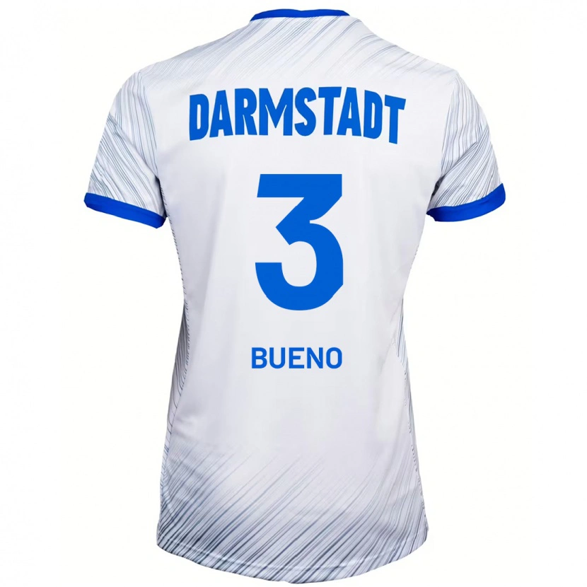 Danxen Kinder Guille Bueno #3 Weiß Blau Auswärtstrikot Trikot 2024/25 T-Shirt