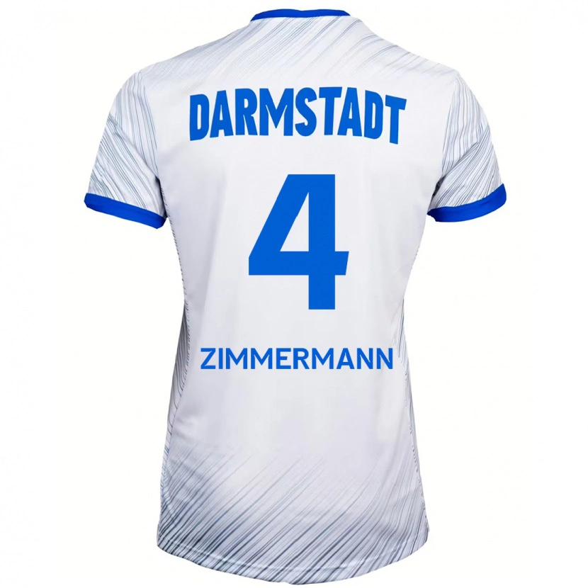 Danxen Kinder Christoph Zimmermann #4 Weiß Blau Auswärtstrikot Trikot 2024/25 T-Shirt