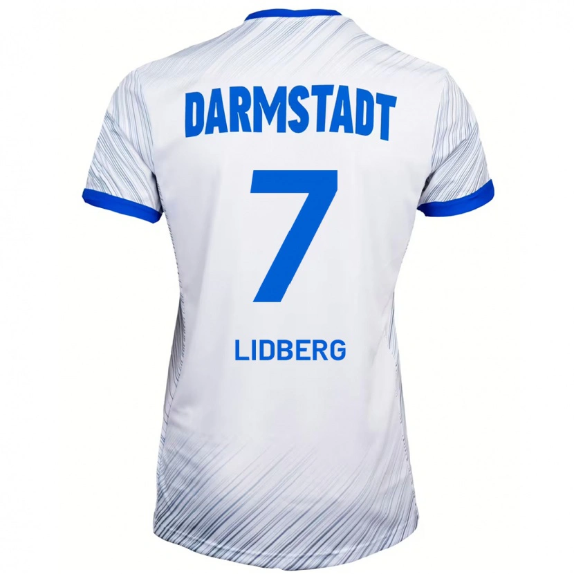 Danxen Kinder Isac Lidberg #7 Weiß Blau Auswärtstrikot Trikot 2024/25 T-Shirt