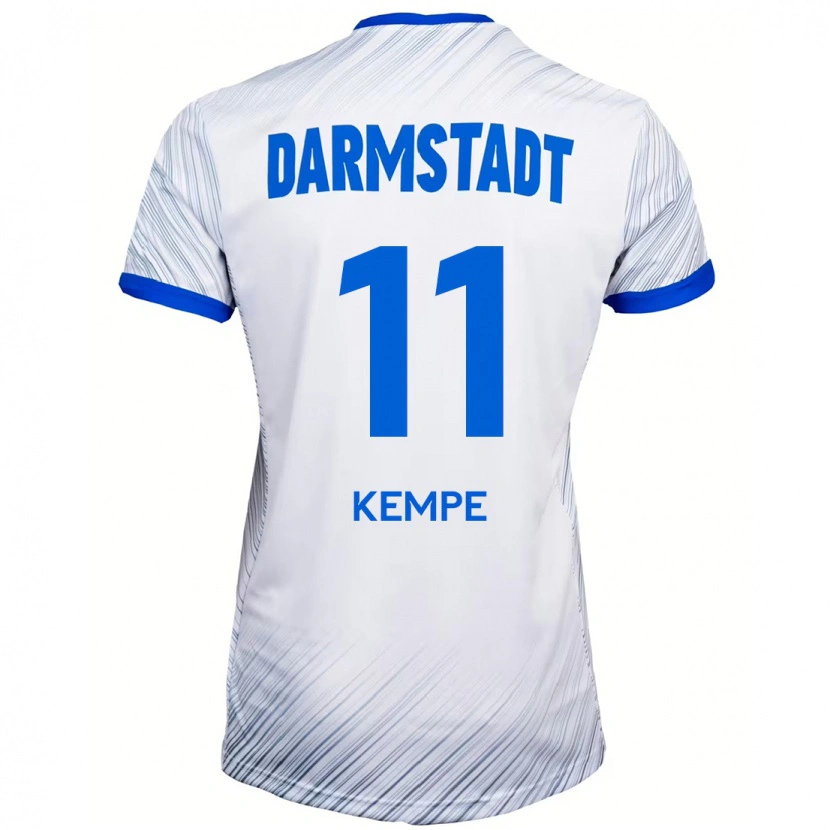 Danxen Kinder Tobias Kempe #11 Weiß Blau Auswärtstrikot Trikot 2024/25 T-Shirt