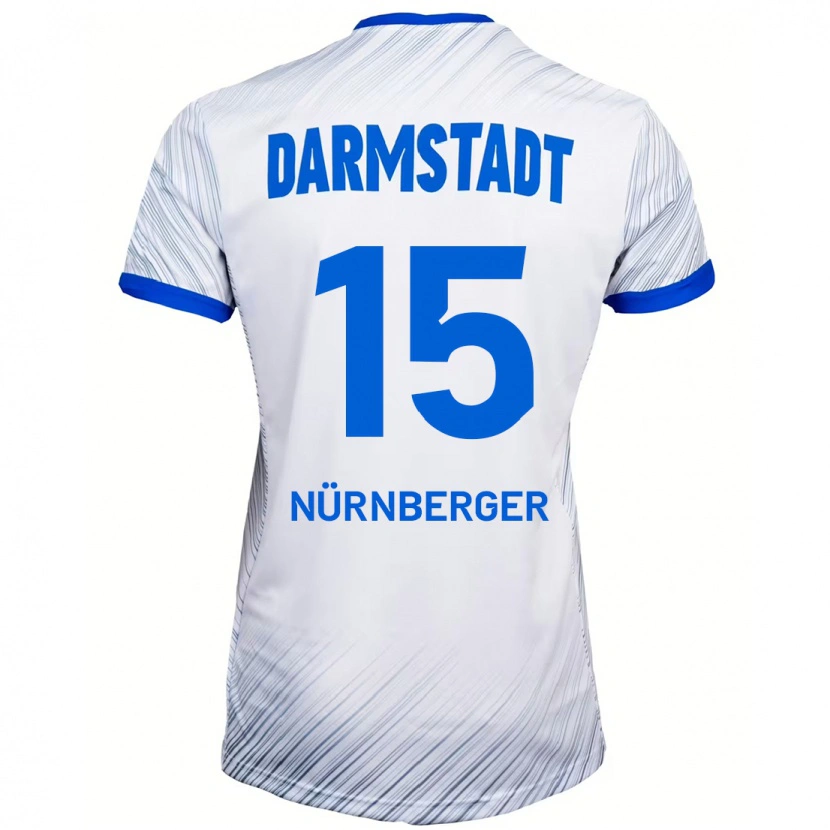 Danxen Kinder Fabian Nürnberger #15 Weiß Blau Auswärtstrikot Trikot 2024/25 T-Shirt