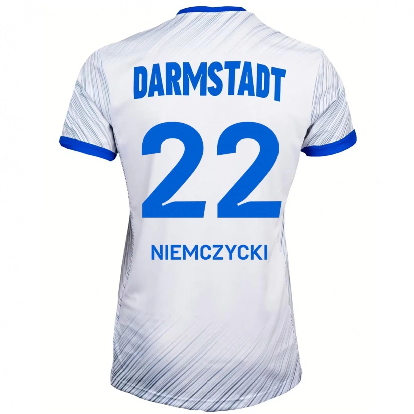 Danxen Kinder Karol Niemczycki #22 Weiß Blau Auswärtstrikot Trikot 2024/25 T-Shirt