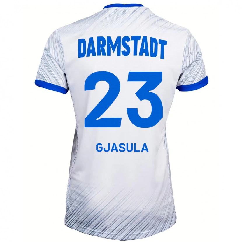 Danxen Kinder Klaus Gjasula #23 Weiß Blau Auswärtstrikot Trikot 2024/25 T-Shirt