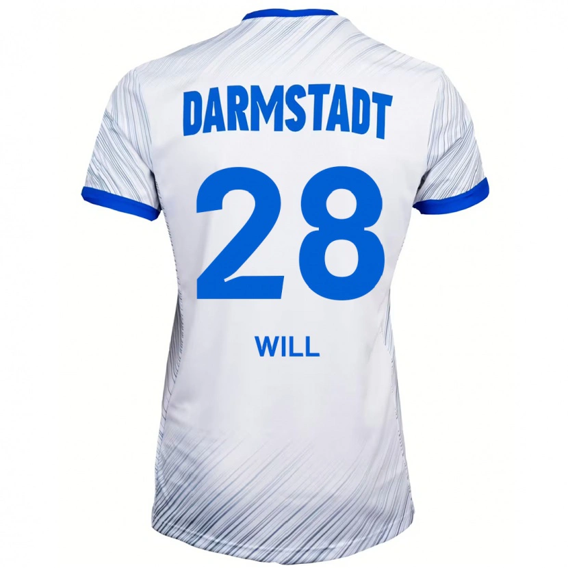 Danxen Kinder Paul Will #28 Weiß Blau Auswärtstrikot Trikot 2024/25 T-Shirt