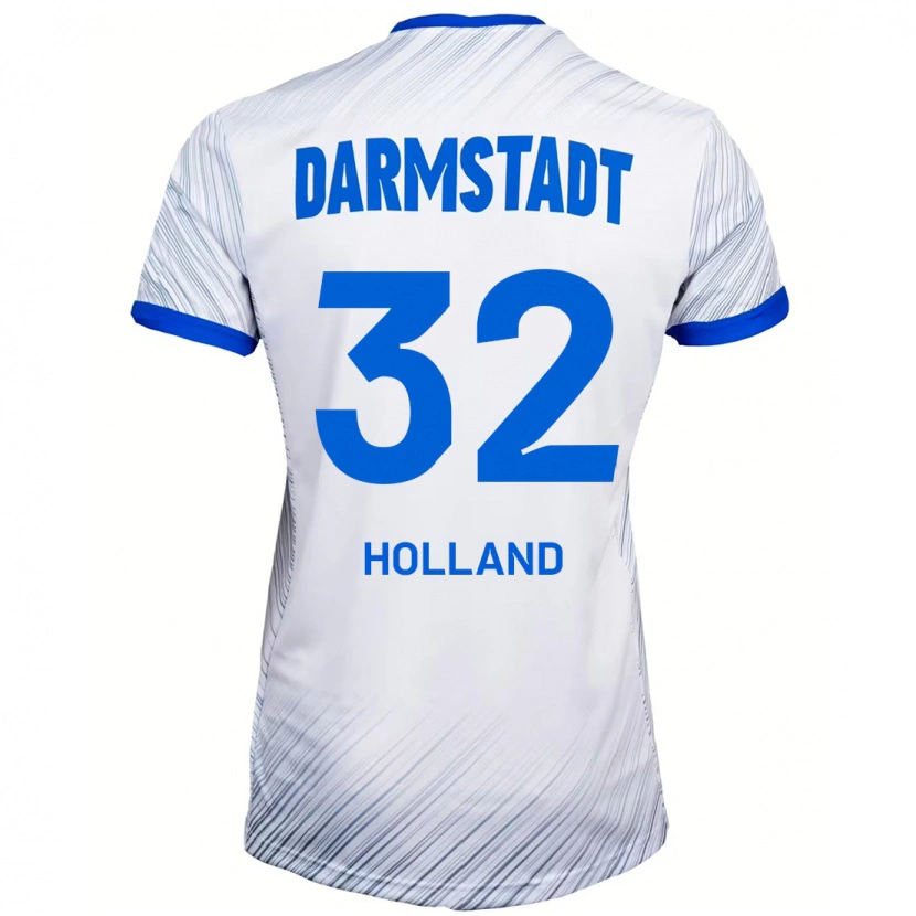 Danxen Kinder Fabian Holland #32 Weiß Blau Auswärtstrikot Trikot 2024/25 T-Shirt