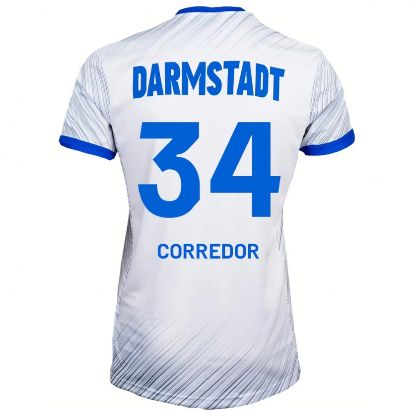 Danxen Kinder Killian Corredor #34 Weiß Blau Auswärtstrikot Trikot 2024/25 T-Shirt