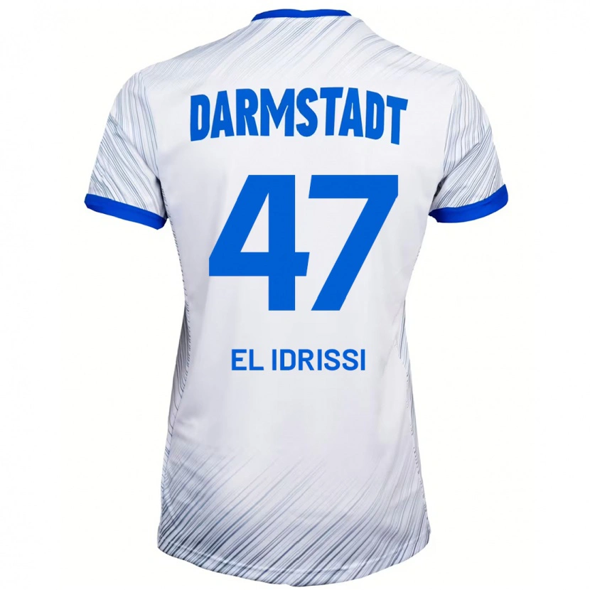 Danxen Kinder Othmane El Idrissi #47 Weiß Blau Auswärtstrikot Trikot 2024/25 T-Shirt