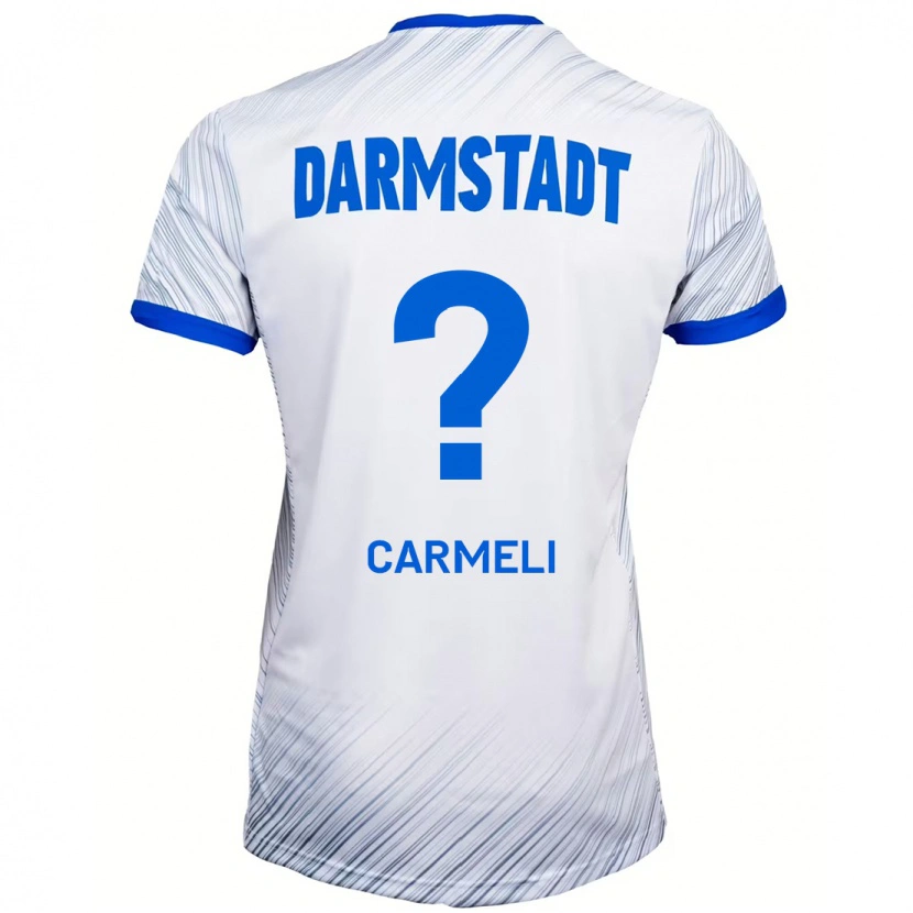 Danxen Kinder Liad Carmeli #0 Weiß Blau Auswärtstrikot Trikot 2024/25 T-Shirt