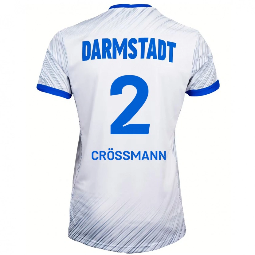 Danxen Kinder Elias Crößmann #2 Weiß Blau Auswärtstrikot Trikot 2024/25 T-Shirt