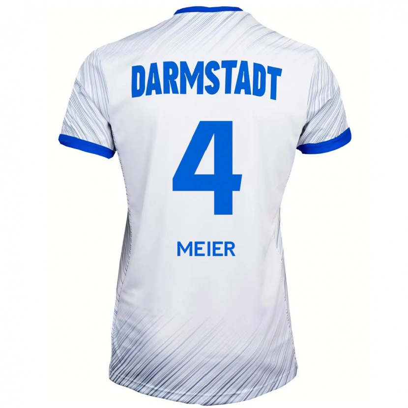 Danxen Kinder Mark Meier #4 Weiß Blau Auswärtstrikot Trikot 2024/25 T-Shirt