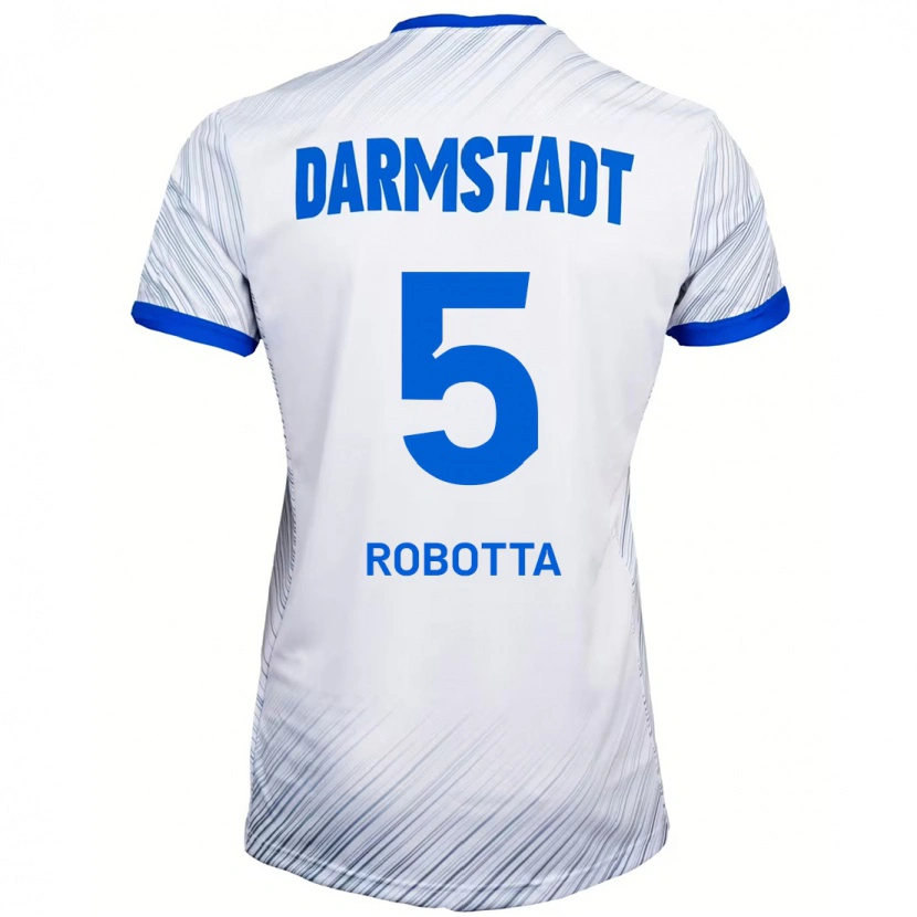 Danxen Kinder Maurizio Robotta #5 Weiß Blau Auswärtstrikot Trikot 2024/25 T-Shirt