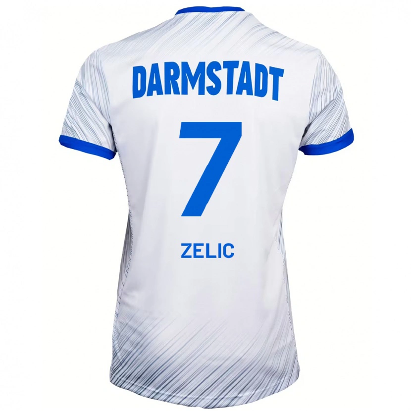 Danxen Kinder Mateo Zelic #7 Weiß Blau Auswärtstrikot Trikot 2024/25 T-Shirt