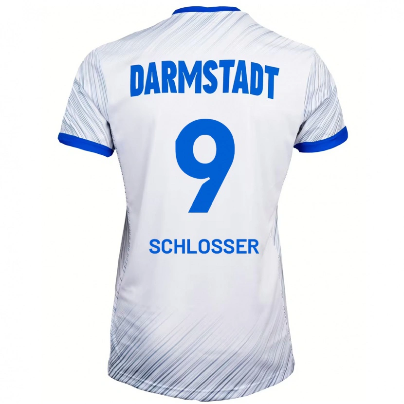 Danxen Kinder Mika Schlosser #9 Weiß Blau Auswärtstrikot Trikot 2024/25 T-Shirt