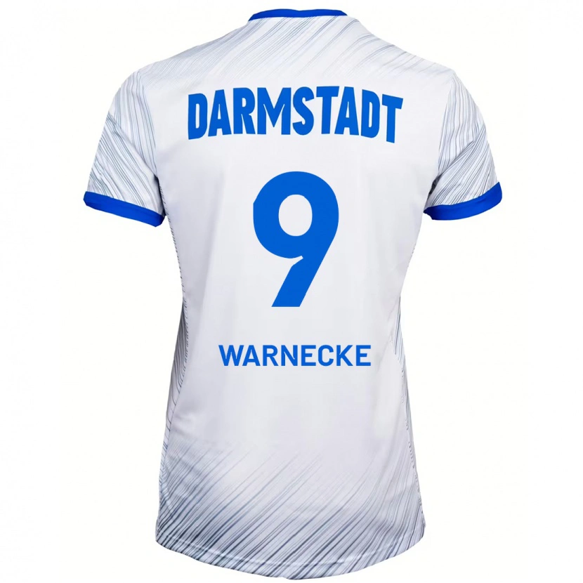 Danxen Kinder Ben Warnecke #9 Weiß Blau Auswärtstrikot Trikot 2024/25 T-Shirt