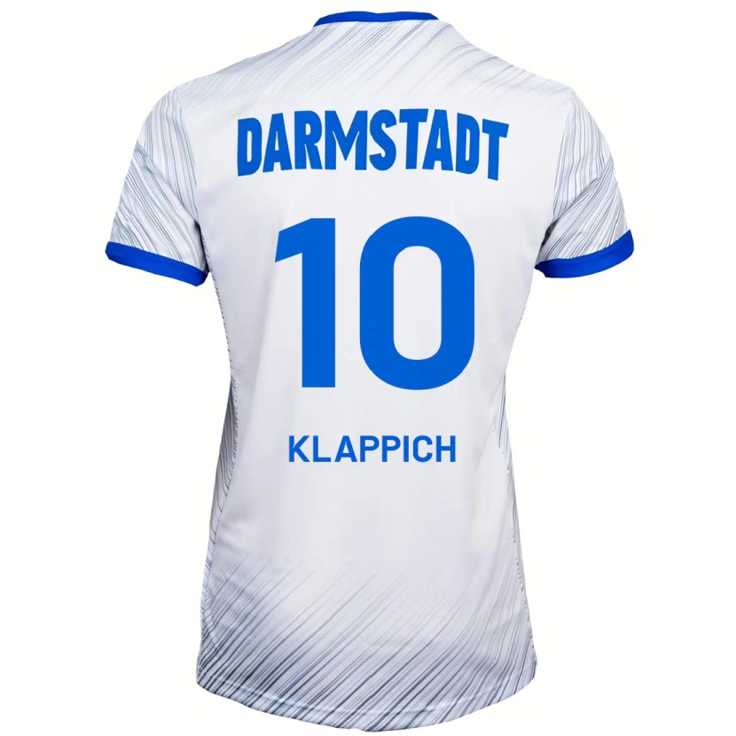 Danxen Kinder Luis Klappich #10 Weiß Blau Auswärtstrikot Trikot 2024/25 T-Shirt