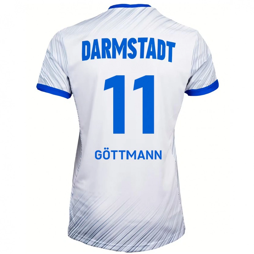 Danxen Kinder Levin Göttmann #11 Weiß Blau Auswärtstrikot Trikot 2024/25 T-Shirt