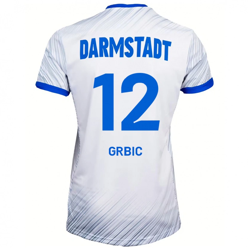 Danxen Kinder Viktor Grbic #12 Weiß Blau Auswärtstrikot Trikot 2024/25 T-Shirt