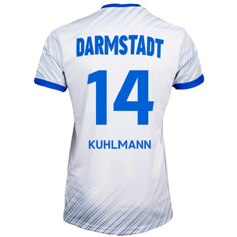 Danxen Kinder Marcel Kuhlmann #14 Weiß Blau Auswärtstrikot Trikot 2024/25 T-Shirt