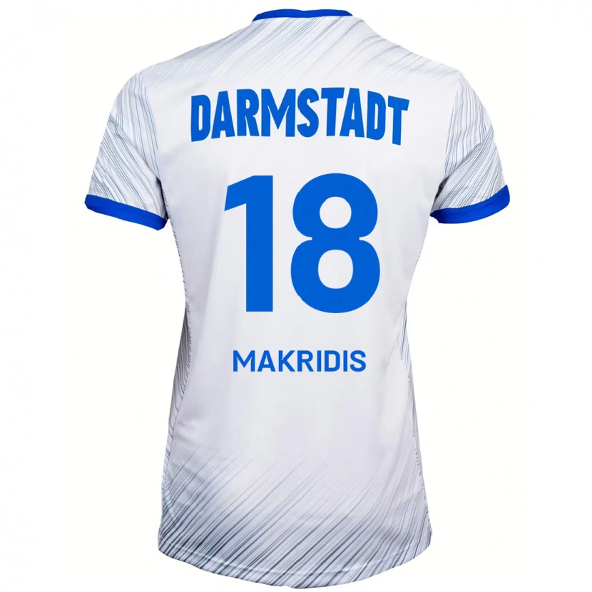 Danxen Kinder Georgios Makridis #18 Weiß Blau Auswärtstrikot Trikot 2024/25 T-Shirt