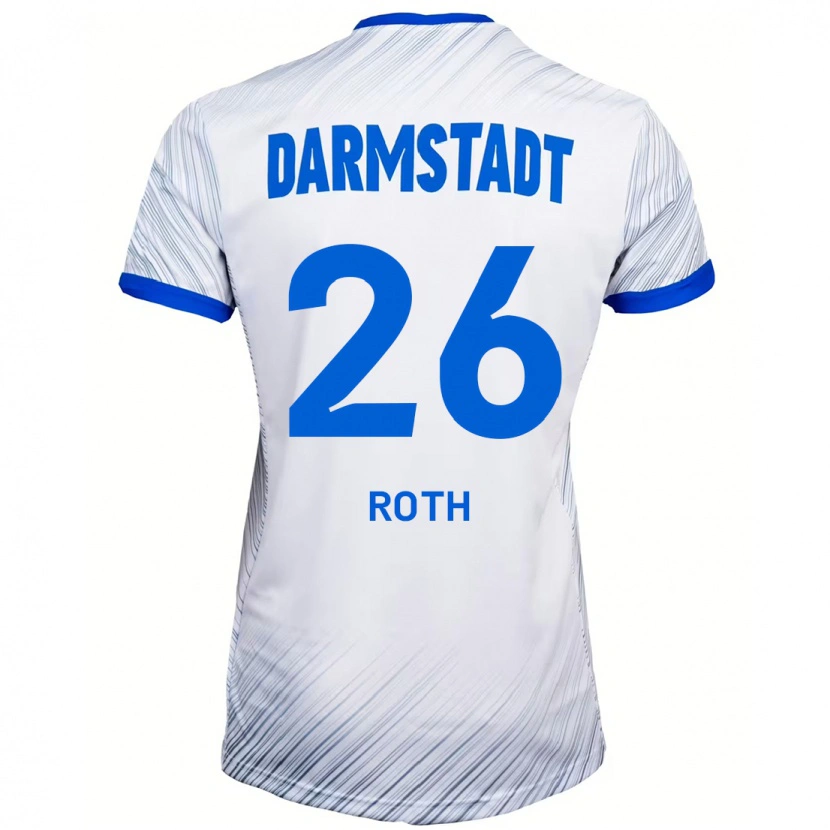 Danxen Kinder Maximilian Roth #26 Weiß Blau Auswärtstrikot Trikot 2024/25 T-Shirt