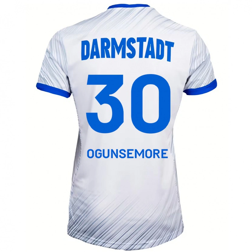 Danxen Kinder Malakai Ogunsemore #30 Weiß Blau Auswärtstrikot Trikot 2024/25 T-Shirt