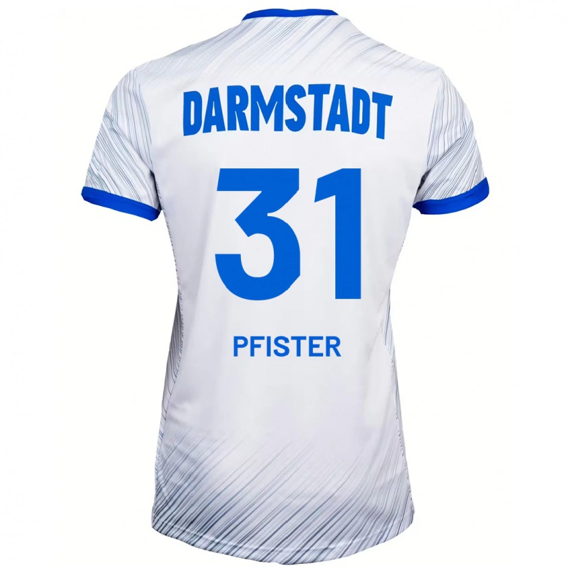 Danxen Kinder Max Pfister #31 Weiß Blau Auswärtstrikot Trikot 2024/25 T-Shirt