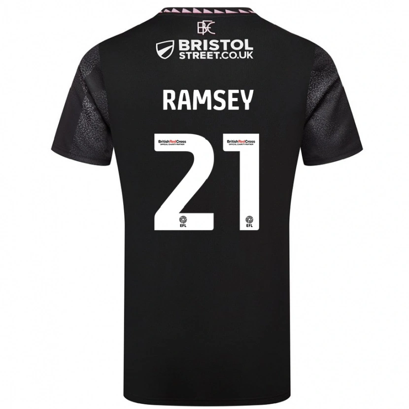 Danxen Kinder Aaron Ramsey #21 Schwarz Auswärtstrikot Trikot 2024/25 T-Shirt