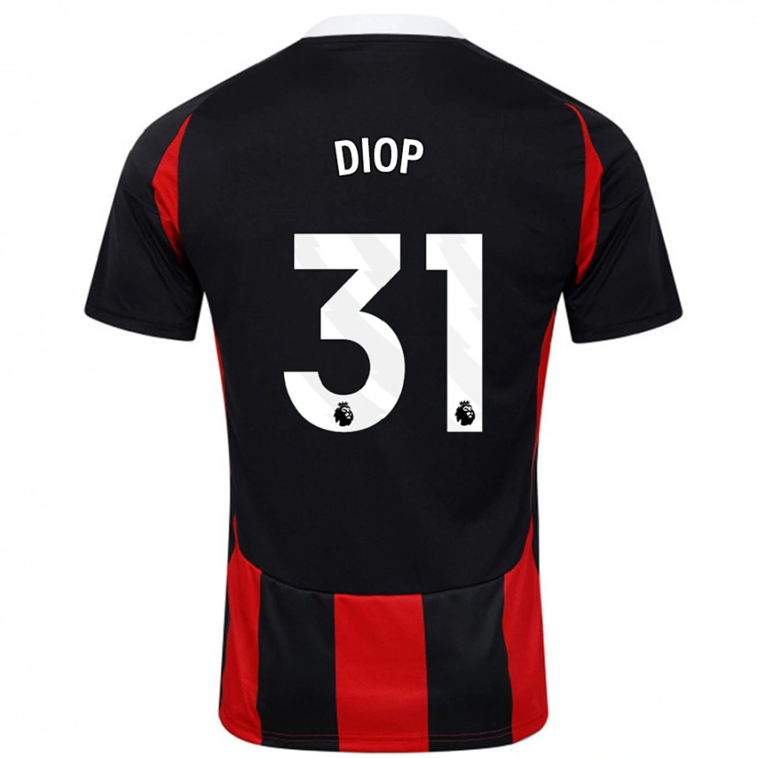 Danxen Kinder Issa Diop #31 Schwarz Rot Auswärtstrikot Trikot 2024/25 T-Shirt