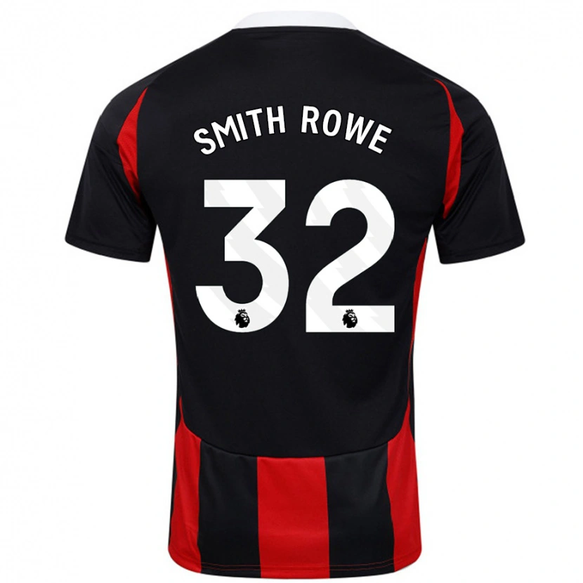 Danxen Kinder Emile Smith Rowe #32 Schwarz Rot Auswärtstrikot Trikot 2024/25 T-Shirt