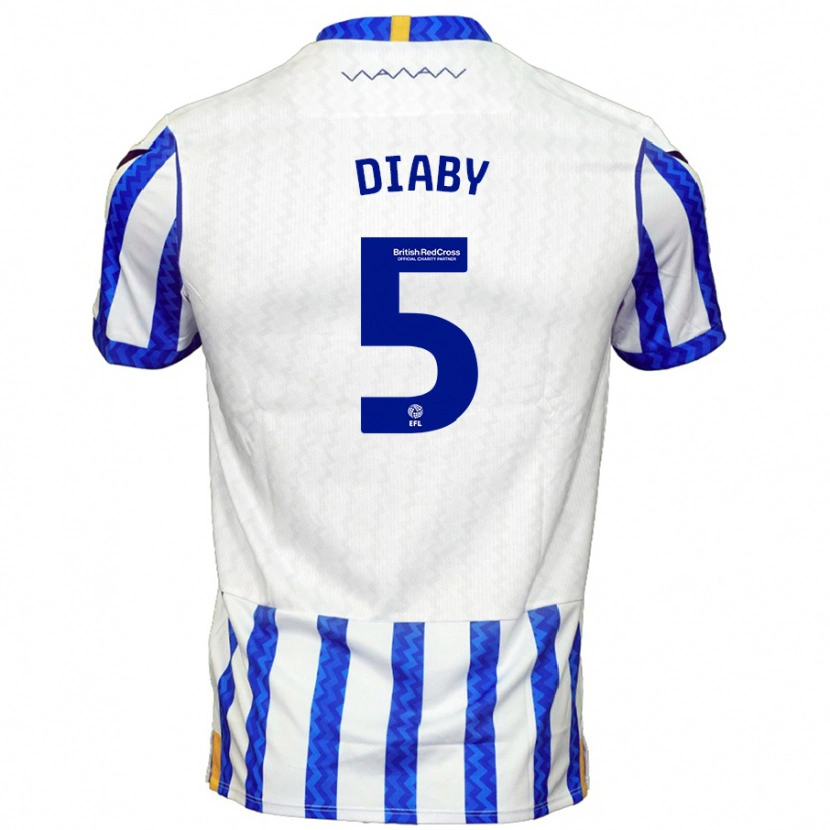 Danxen Herren Bambo Diaby #5 Blau Weiß Heimtrikot Trikot 2024/25 T-Shirt