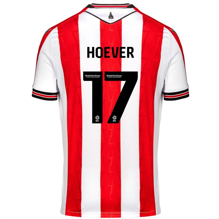 Danxen Herren Ki-Jana Hoever #17 Rot Weiß Heimtrikot Trikot 2024/25 T-Shirt