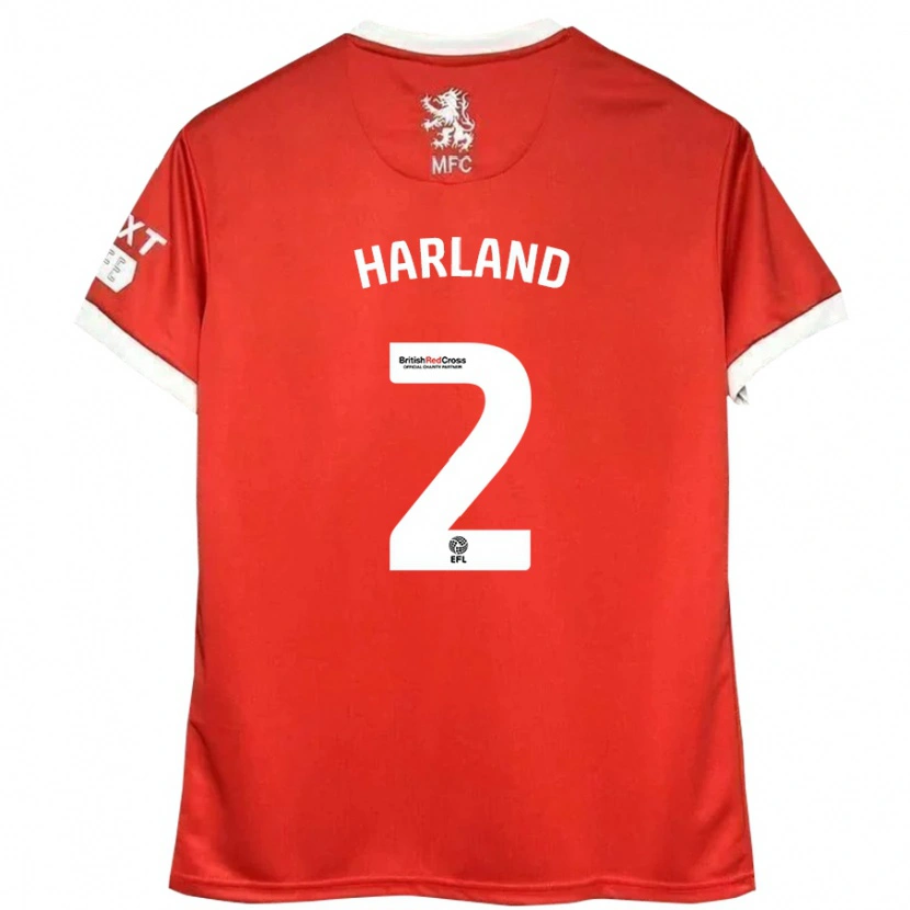 Danxen Herren Jane Harland #2 Rot Weiß Heimtrikot Trikot 2024/25 T-Shirt